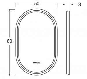 Oglinda cu iluminare LED 3 culori Belform Atlantis 50xH80 cm - Img 5