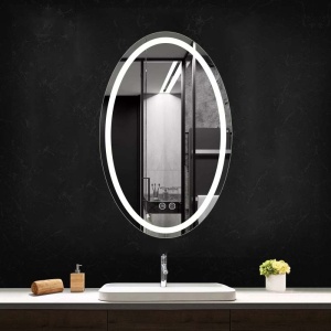 Oglinda cu iluminare LED Fluminia Picasso-IN-60, ovala, 3 culori, dezaburire, 60 cm