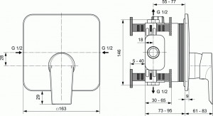 Ornament baterie incastrata dus Ideal Standard Tesi - Img 2