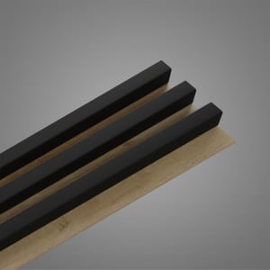 Panou riflaj perete Stegu LINEA SLIM 3 BLACK / STEJAR (spate Stejar)