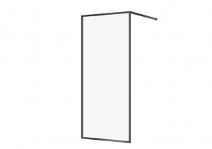 Paravan dus Walk-In Cersanit Larga black 90xH200 cm, sticla 8 mm - Img 2