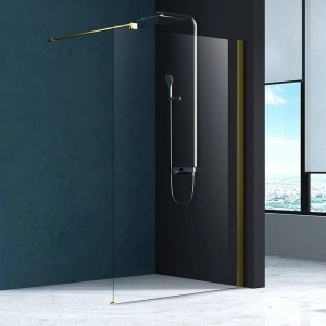 Paravan dus Walk-In Mediterraneo Foxy Gold Easy Clean 100xH200 cm, sticla 8 mm, auriu periat - Img 2