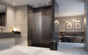 Paravan dus Walk-In Radaway Modo New Gold II 70xH200 cm, aur - Img 2