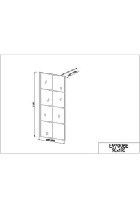 Paravan dus Walk-In Sanotechnik Elite black grid 100 cm - Img 5