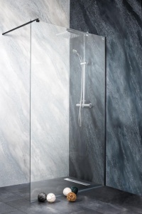 Paravan dus Walk-In Sanotechnik Freedom II 118-119x195 cm, negru mat - Img 2