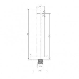 Pipa cada fixa FDESIGN Inula, 200 mm, negru - Img 2
