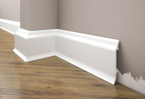 Plinta decorativa Elegance compactpolimer-lpc16 83mm/2,44 m alb