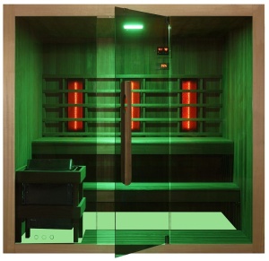 Sauna mixta, finlandeza si infrarosu Sanotechnik Kotka, 4-5 persoane, 150x200x190cm - Img 2