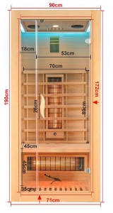 Sauna uscata Sanotechnik Malmo, 1 persoana, 90x90x190 cm - Img 4