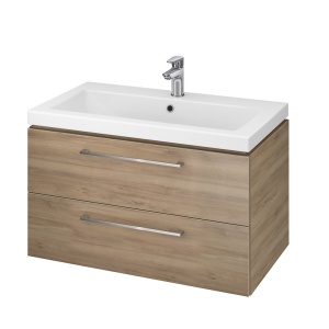 SET 821 Mobilier suspendat cu lavoar Cersanit Lara Como, 80 cm, nuc