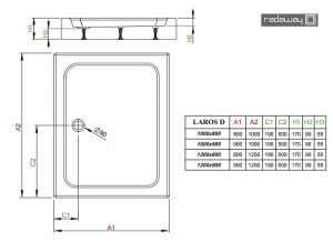 Set cabina de dus Radaway Alienta D100x80 cu cadita Laros D Compact 100x80 si Sifon 690P - Img 9