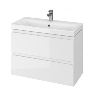 Set mobilier B979 suspendat Cersanit Moduo slim cu lavoar ceramic 80 cm, alb - Img 1