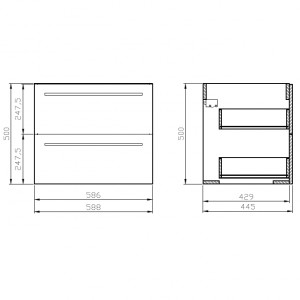 Set mobilier suspendat Cersanit Gracja cu lavoar Ontario 60 cm, alb - Img 3