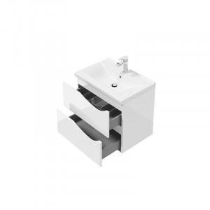 Set mobilier suspendat Defra Murcia cu lavoar Olex 60 cm, alb - Img 2