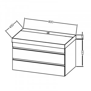 Set mobilier suspendat si lavoar Kolpasan Naomi 80 cm, natural wood - Img 6