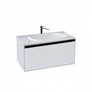 Set mobilier suspendat si lavoar Kolpasan Pandora 75 cm, alb - Img 7