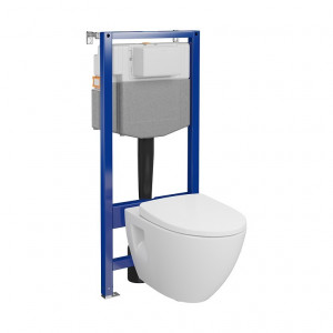 Set rezervor cu cadru Cersanit C35 AQUA 50 MECANIC, vas wc suspendat MODUO PLUS CleanON, capac softclose - Img 2