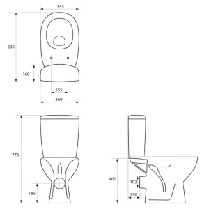 Set vas WC Cersanit Arteco 659 CleanOn cu rezervor si capac - Img 5