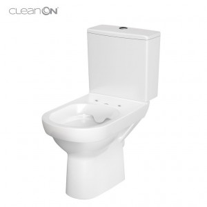 Set vas WC pe pardoseala Cersanit City Clean on 603 rezervor 010 si capac slim softclose alb - Img 3