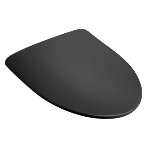 Set vas wc rimless suspendat negru mat, asimetric, cu capac softclose, Foglia Alice - Img 3