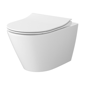 Set vas WC suspendat Cersanit City Pro Oval Vortex, capac duroplast, soft close