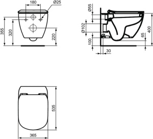 Set vas wc suspendat Ideal Standard Tesi cu capac slim duroplast, 54x36 cm, alb - Img 3