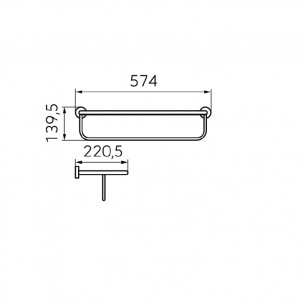 Suport prosoape FDESIGN Merida cu portprosop 574 mm, negru-roz auriu - Img 2