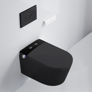 Toaleta inteligenta suspendata negru cu functie bideu,capac soft close inclus, incalzire colac Smart Foglia - Img 3