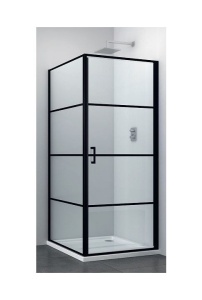 Usa batanta Sanotechnik Elite black grid, cu serigrafie ceramica, 80 cm - Img 3