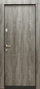 Usa metalica apartament 108, dreapta, stejar grigio, 86x202 cm + accesorii