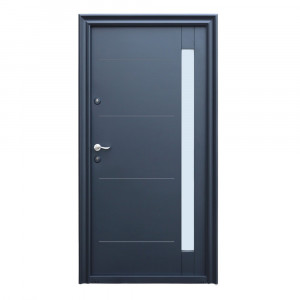 Usa metalica Tracia Pontus, dreapta, gri antracit Ral 7016, 205x100 cm + accesorii