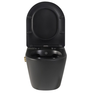 Vas wc suspendat Foglia Oslo Rimless, cu functie bideu, baterie inclusa auriu mat, negru mat - Img 3