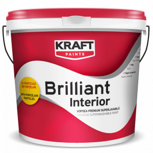 Vopsea superlavabila interior Kraft Brilliant, 2.5L, alb
