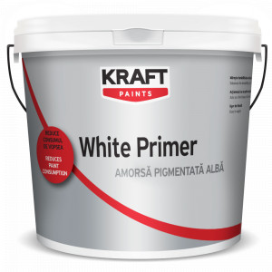 Amorsa lavabila interior exterior Kraft White Primer 15L, alba