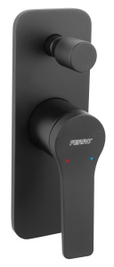 Baterie incastrata cada-dus Ferro Stratos Black, negru mat
