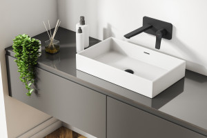 Baterie incastrata lavoar Ferro Stratos Black, negru mat - Img 2