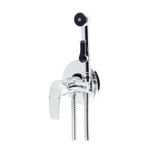 Baterie ingropata cu set dus igienic Ferro Metalia 57, crom