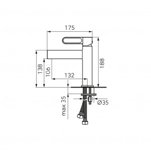Baterie lavoar FDESIGN Zaffiro, negru mat - Img 2