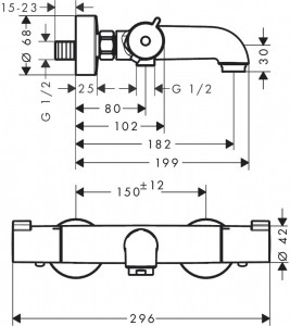 Baterie termostatica cada Hansgrohe Ecostat 1001 CL, crom - Img 3