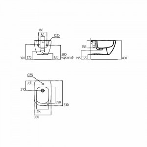 BIDEU TESI SUSPENDAT, FIXARE COMPLET ASCUNSA 53X36 ALB MAT - Img 2