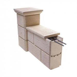 Boltar din beton pentru gard Star Stone Traverstone Block 30x30x20 cm, smoke - Img 2