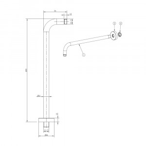Brat dus fix FDESIGN Inula, 400 mm, negru - Img 2