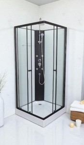 Cabina de dus completa Sanotechnik STIL 2, patrata, fara plafon, 90x90x232cm