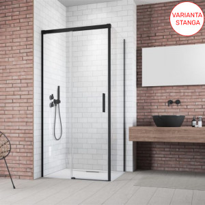 Cabina de dus Radaway Idea Black KDJ cu usa glisanta si perete fix, 120Lx80 cm - Img 4