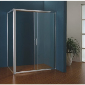 Cabina dus dreptunghiulara Belform Clear, usa culisanta, 120x80 cm, crom - Img 2