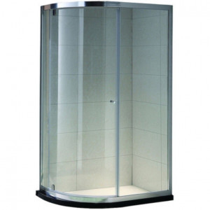 Cabina dus semirotunda Belform Clear, usa batanta, 90x70 cm, crom