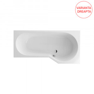 Cada baie asimetrica Radaway Kariteia, acril, 160x80 cm, orientare dreapta