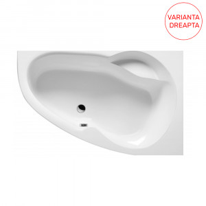 Cada baie asimetrica Radaway Roda 150x95cm, acril, orientare dreapta