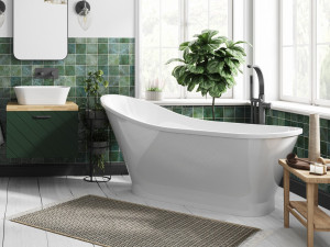 Cada freestanding compozit Besco Gloria alba 160x68 cm