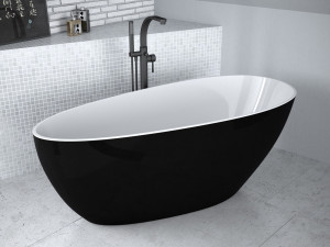Cada freestanding compozit Besco Goya alb-negru 160x70 cm  - Img 5